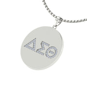 Delta Sigma Theta Sterling Silver Circle Pendant (P003)