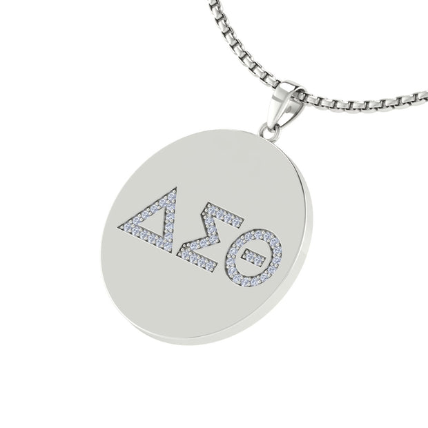 Delta Sigma Theta Sterling Silver Circle Pendant (P003)