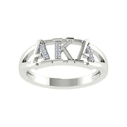 AKA-R001 Alpha Kappa alpha Horizontal Silver Ring (R001)