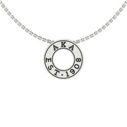 Alpha Kappa Alpha Eternity Love Sterling Silver Pendant (P005）