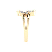 Alpha Kappa Alpha Ivy Leaf with Crystal and Yellow Gold Plated Ring (R015)