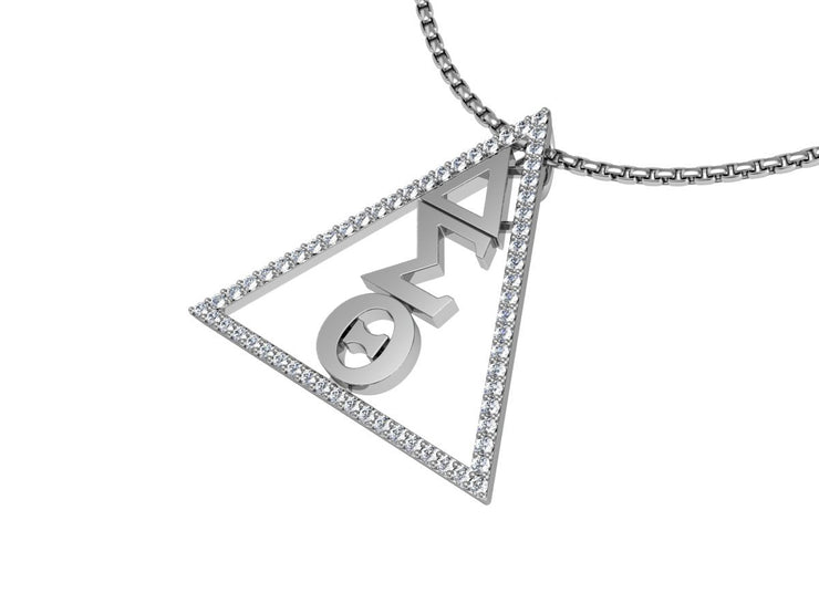 Delta Sigma Theta Sterling Silver Classic Triangle Necklace - P026