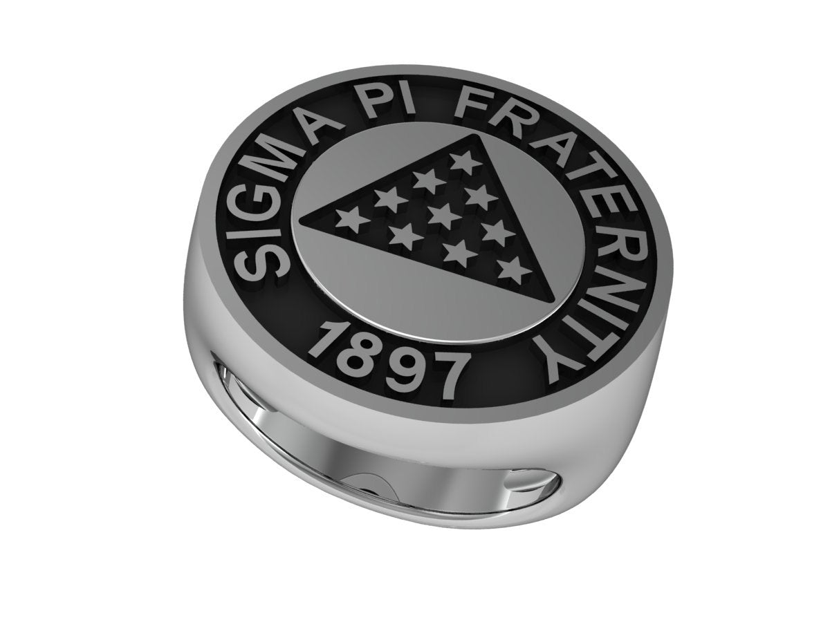 Pi Ring Sigma Pi Ring - Crest Design Sterling Silver (R001)