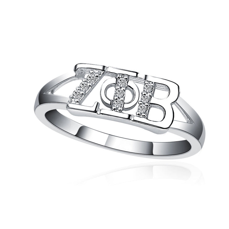 Zeta Phi Beta Ring - Horizontal Design Sterling Silver (ZPB-R001)