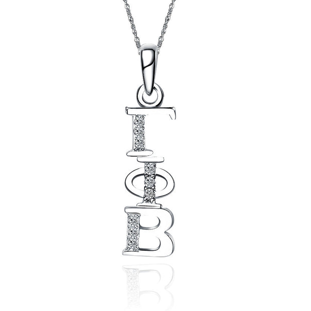 Gamma Phi Beta Lavalier, Vertical Design, Sterling Silver (P001)