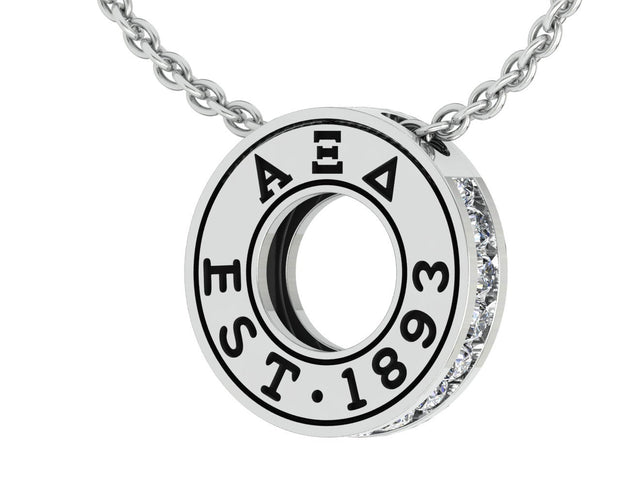 Alpha Xi Delta Lavalier - Eternity Love Design Sterling Silver (P006)