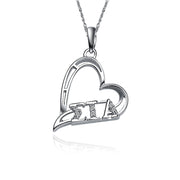 Sigma Iota Alpha Lavalier - Heart Design, Sterling Silver (SIA-P003)