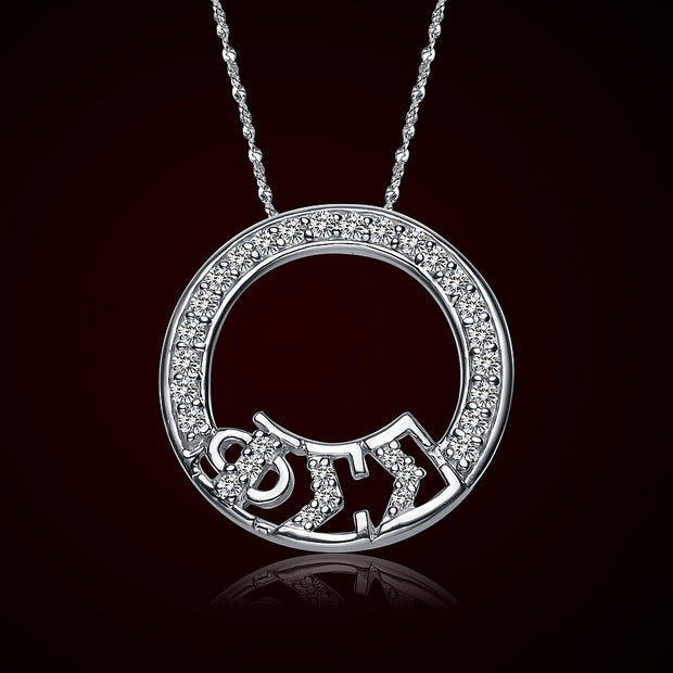 Phi Sigma Sigma Lavalier -Circular Design Sterling Silver (PSS-P008)