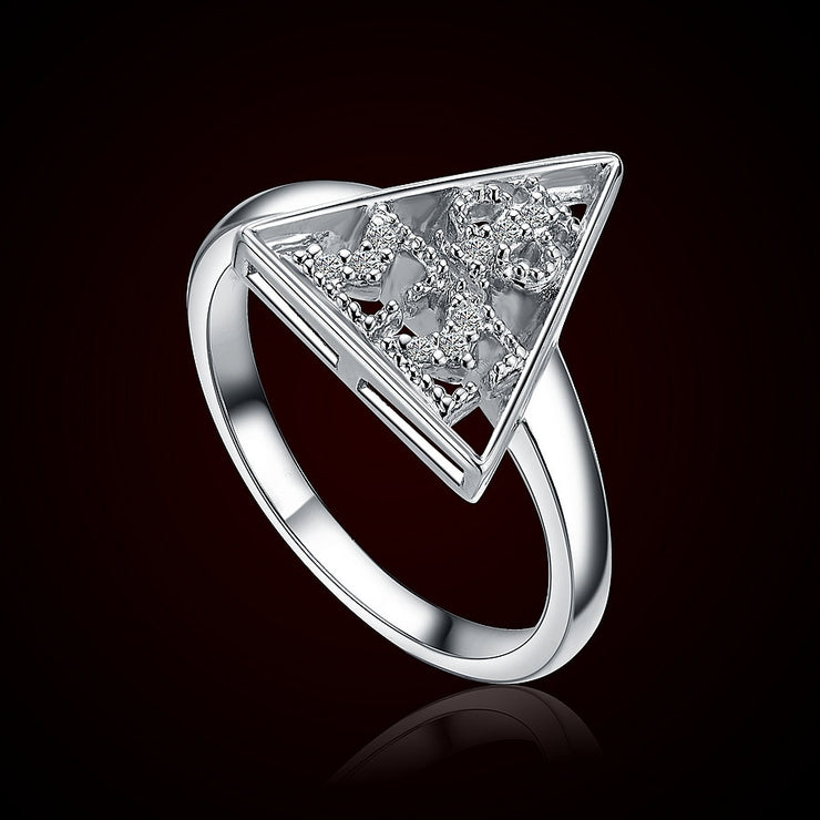 Phi Sigma Sigma Ring - Pyramid Design, Sterling Silver(PSS-R003)