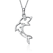 Dolphin Necklace - Sterling Silver (M029)