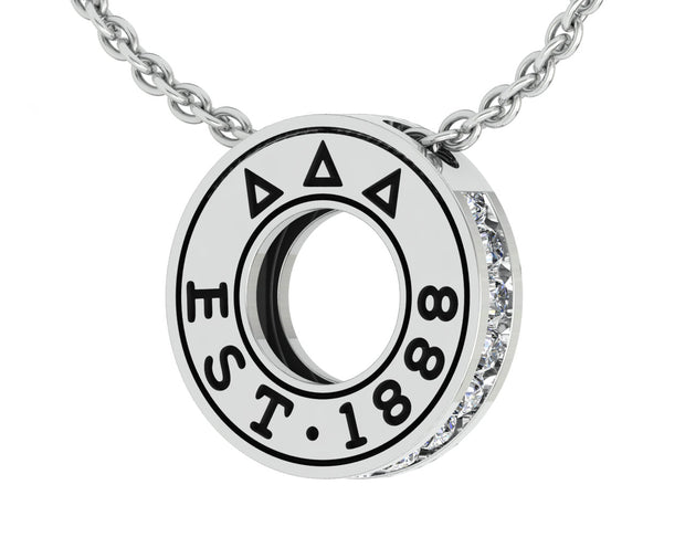 Delta Delta Delta Necklace - Eternity Love Design, Sterling Silver (P014)