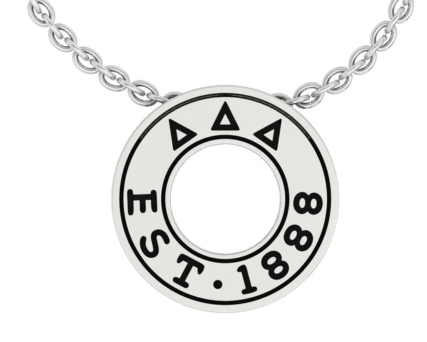 Delta Delta Delta Necklace - Eternity Love Design, Sterling Silver (P014)