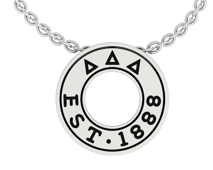 Delta Delta Delta Necklace - Eternity Love Design, Sterling Silver (DDD-P014)