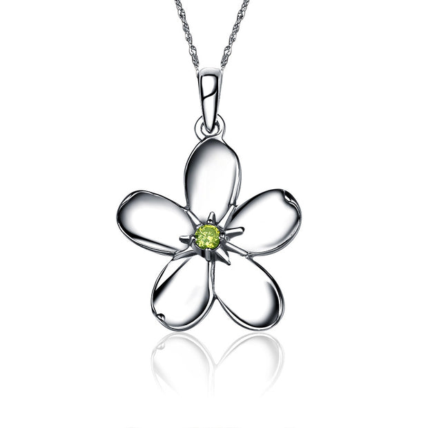 Delta Delta Delta Lavalier -  Flower Design, Sterling Silver (M003)