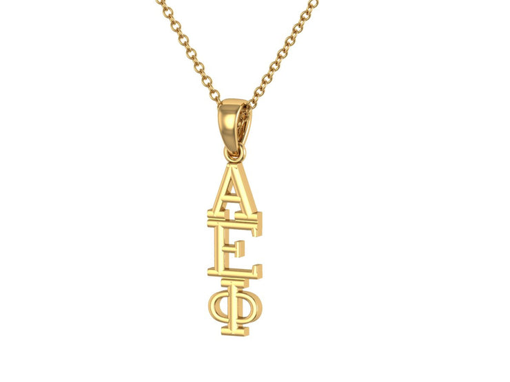 Alpha Epsilon Phi Pendant, Sterling Silver with Yellow Gold Plating