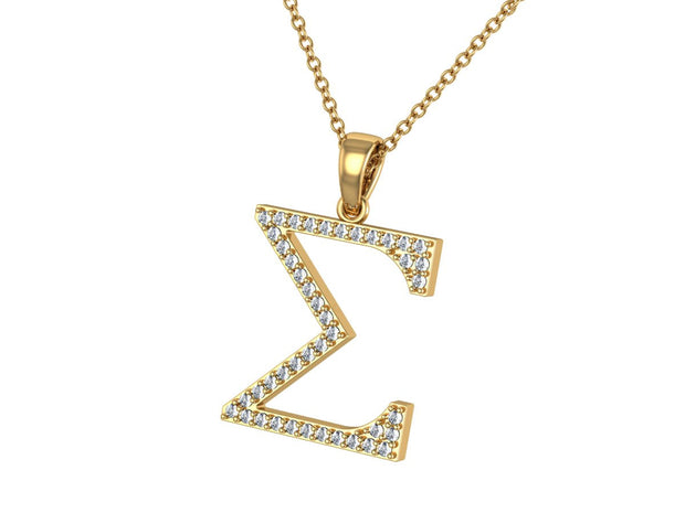 Sigma Gamma Rho Sigma Pendant, Sterling Silver with Yellow Gold Plating (SGR-P003)
