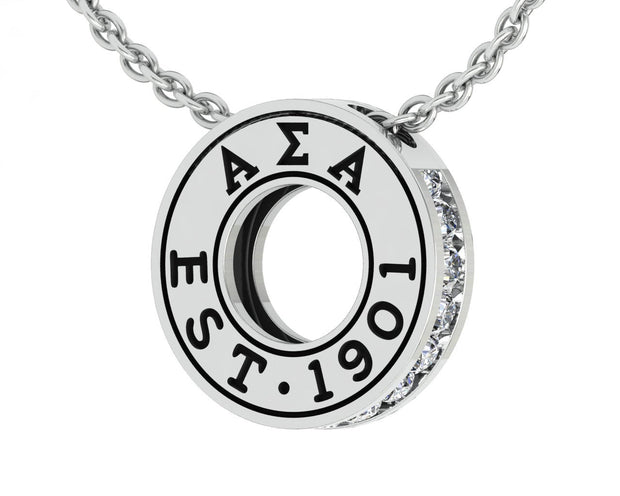 Alpha Sigma Alpha Lavalier -  Eternity Sterling Silver Charm (P006)