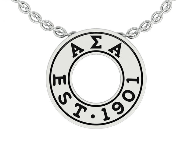 Alpha Sigma Alpha Lavalier -  Eternity Sterling Silver Charm (P006)