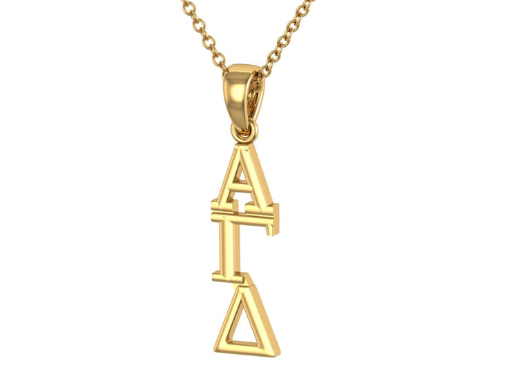 Alpha Gamma Delta Pendant, Sterling Silver with Yellow Gold Plating