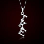 Tau Kappa Epsilon Lavalier for Sweetheart - Sterling Silver;  with 18" Silver Chain (TKE-P002)
