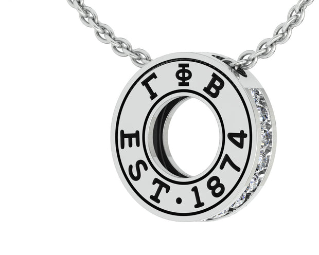 Gamma Phi Beta Lavalier -  Eternity Sterling Silver Charm (P006)