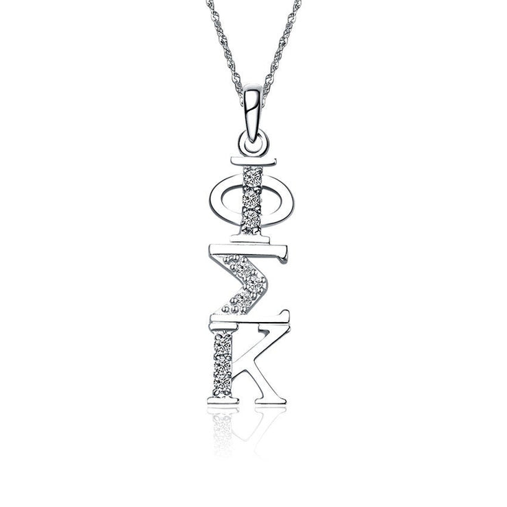 Phi Sigma Kappa Lavalier for Sweetheart - Sterling Silver; with 18" Silver Chain (PSK-P001)