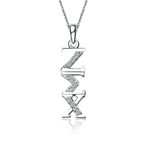 Zeta Sigma Chi Lavalier -  Vertical Design Sterling Silver (P001)
