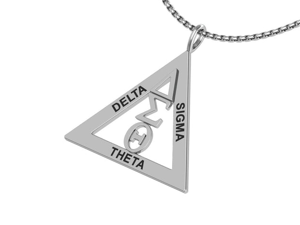 Delta Sigma Theta Sterling Silver Classic Triangle Necklace (P021)