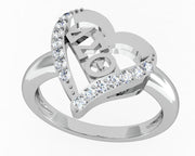 Delta Sigma Theta Sterling Silver Heart Ring - R010