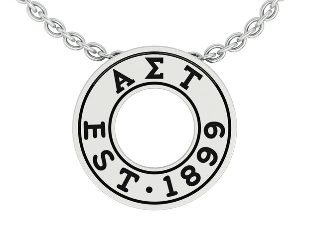 Alpha Sigma Tau Necklace - Eternity Love Design, Sterling Silver (P007)