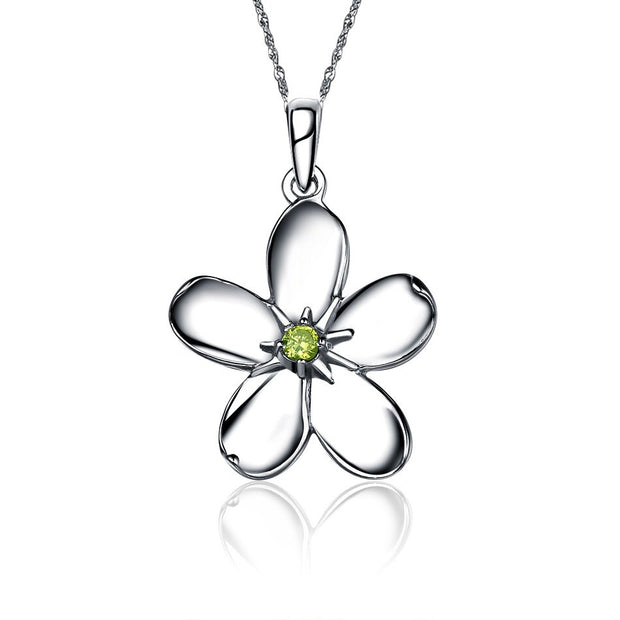 Alpha Sigma Alpha Lavalier - Forget me Not Design, Sterling Silver (M003)