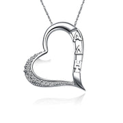 Alpha Delta Eta Lavalier,  Embedded Heart Design, Sterling Silver (ADE-P004)