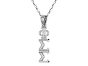 Phi Sigma Sigma Necklace - Sterling Silver/ Phi Sig Necklace / Lavalier / Big Little Gift / Sorority Jewelry