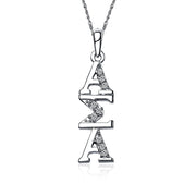 Alpha Sigma Alpha Lavalier - Vertical Design Sterling Silver  (ASA-P001)
