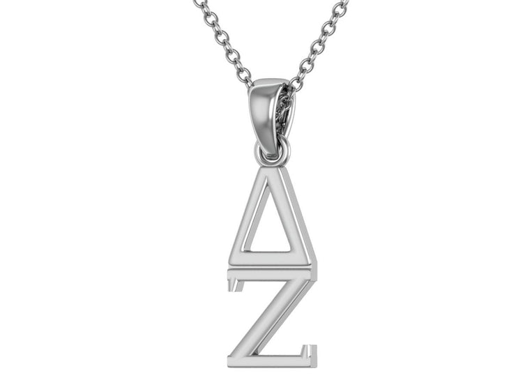 Delta Zeta Necklace - Sterling Silver / DZ Necklace / Turtle Lavalier / Big Little Gift / Sorority Jewelry /DZ Gifts