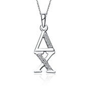 Delta Chi Necklace for Sweetheart with 18" Silver Chain, Sterling Silver (DC-P001)