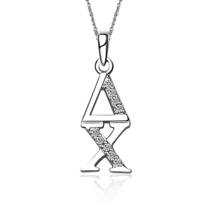 Delta Chi Necklace for Sweetheart with 18" Silver Chain, Sterling Silver (DC-P001)