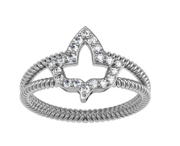 Ivy Silver Ring with Rope design shank (R008)