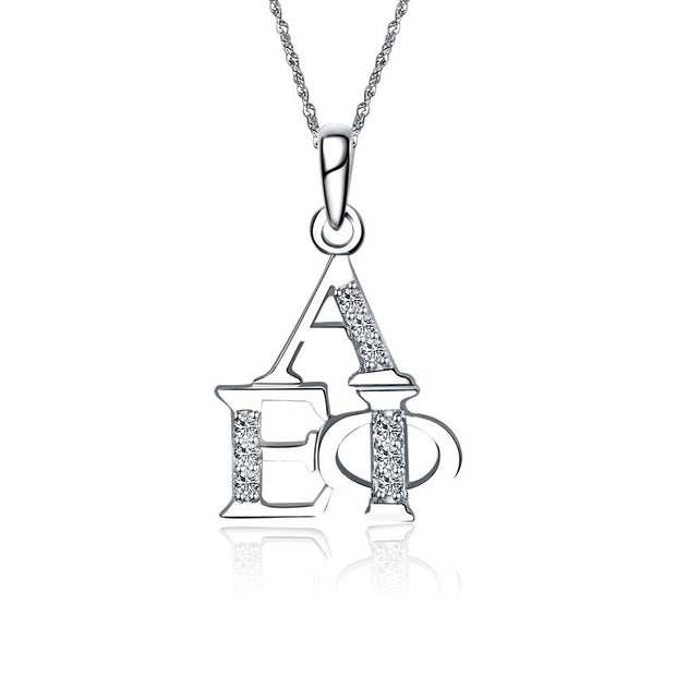 Alpha Epsilon Phi Necklace, Stack Design, Sterling Silver (P003)