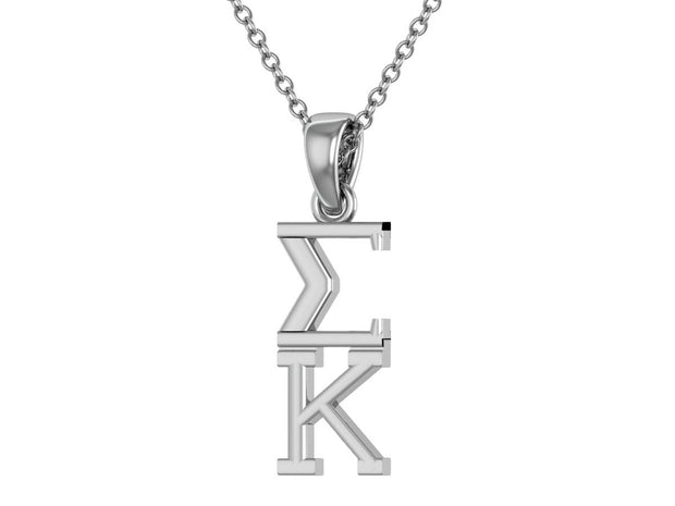 Sigma Kappa Necklace - Sterling Silver / Sig Kap Lavalier / Big Little Gift / Sorority Jewelry /SK Gifts