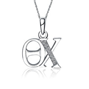 Theta Chi Lavalier for Sweetheart - Sterling Silver; with 18" Silver Chain (TC-P003)
