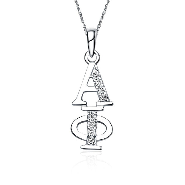 Alpha Phi Lavalier - Vertical Design Sterling Silver (P001)