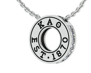 Kappa Alpha Theta Necklace - Eternity Love Design, Sterling Silver (KAT-P006)