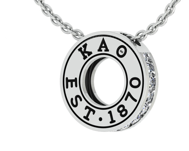 Kappa Alpha Theta Necklace - Eternity Love Design, Sterling Silver (P006)