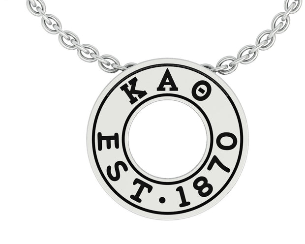 Kappa Alpha Theta Necklace - Eternity Love Design, Sterling Silver (P006)