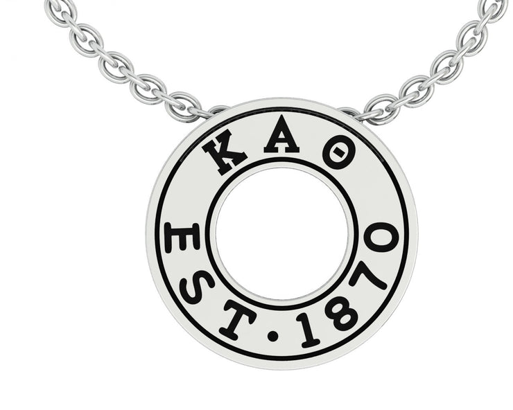 Kappa Alpha Theta Necklace - Eternity Love Design, Sterling Silver (KAT-P006)