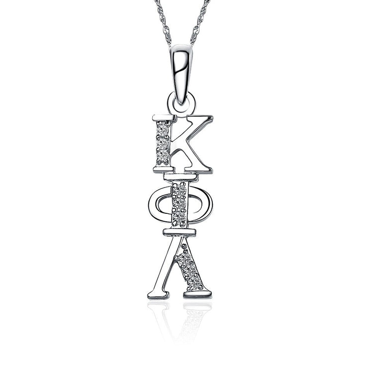 Kappa Phi Lambda Lavalier, Vertical Design, Sterling Silver (KPL-P001)