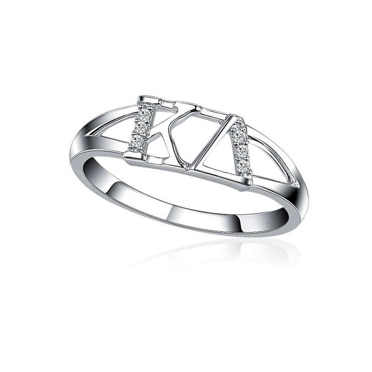 Kappa Delta Ring -  Horizontal Design Sterling Silver(KD-R001)