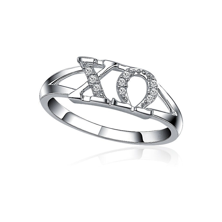 Chi Omega Ring - Horizontal Design Sterling Silver (CO-R001)