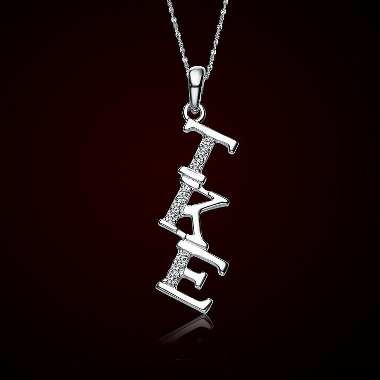 Tau Kappa Epsilon Lavalier for Sweetheart - Sterling Silver;  with 18" Silver Chain (TKE-P002)